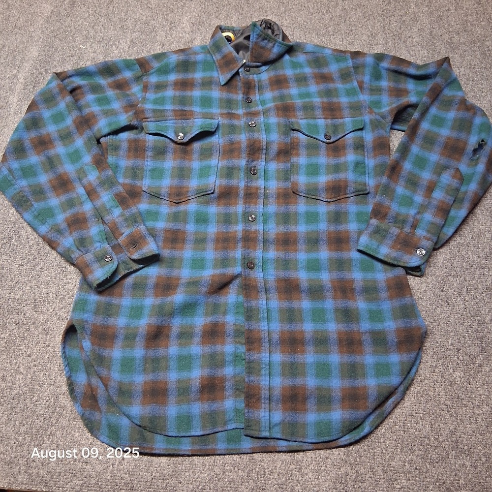 Vintage Pendleton Wool Flannel Mackenzie Tartan Button Up Shirt Men Size 15‎ 1/2